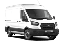 White Ford Transit Medium Wheel Base